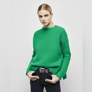 The Kooples Green Wool Knit Crewneck Sweater - Size Small
